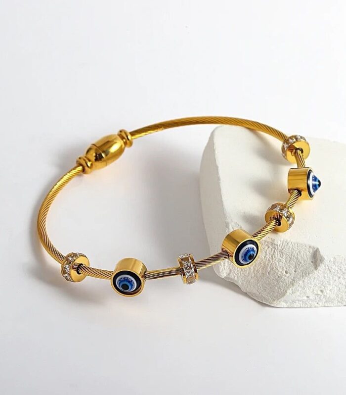 Blue Evil Eye Hyperbole Zirconia Diamond Style Bracelet